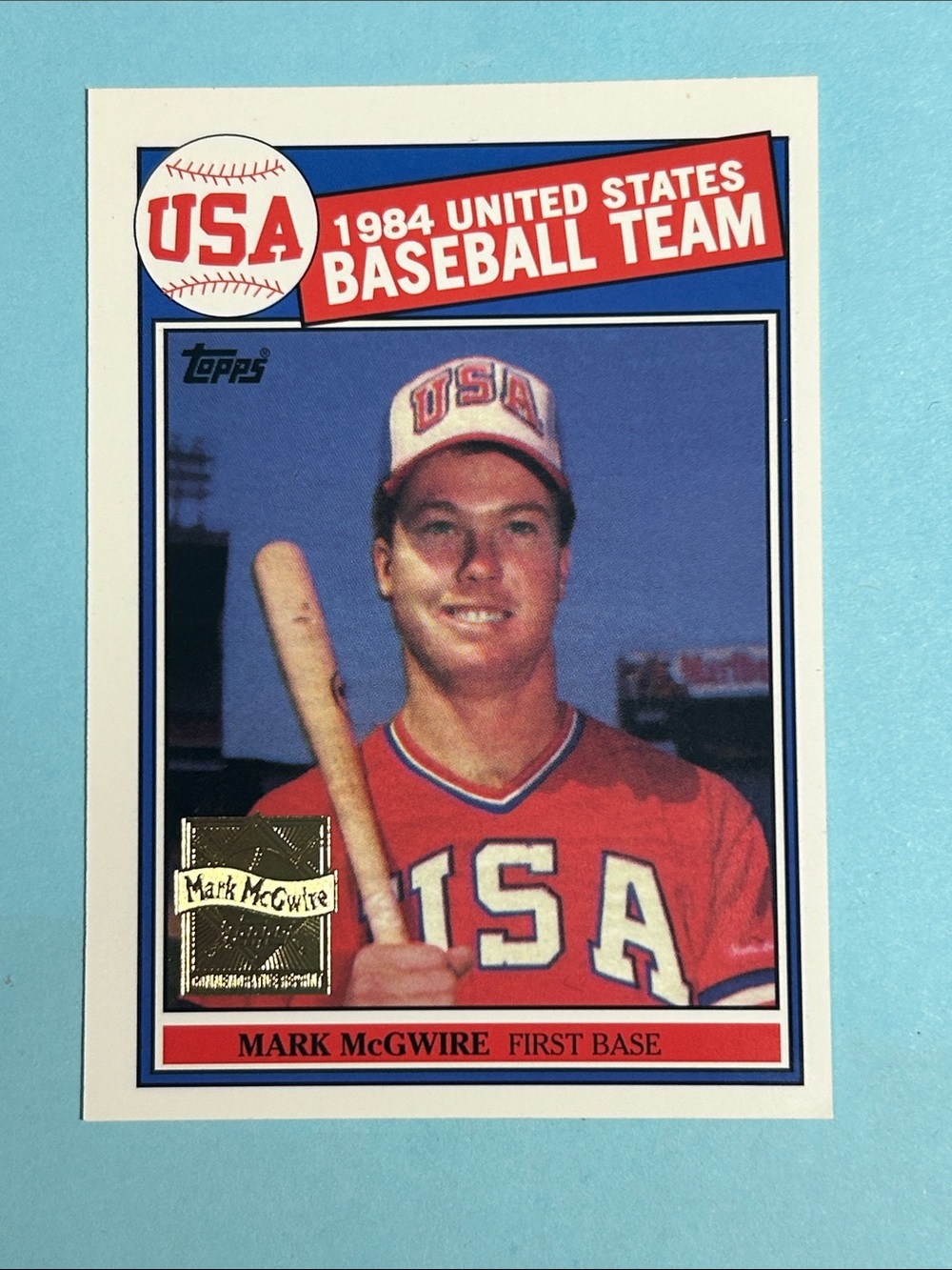 1999 Mark McGwire Topps Commemorative Reprint of 1985 Topps USA Card #401